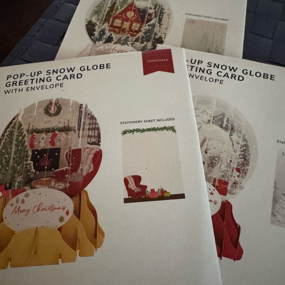 Pop-Up Snow Globe Greeting Cards with Envelopes